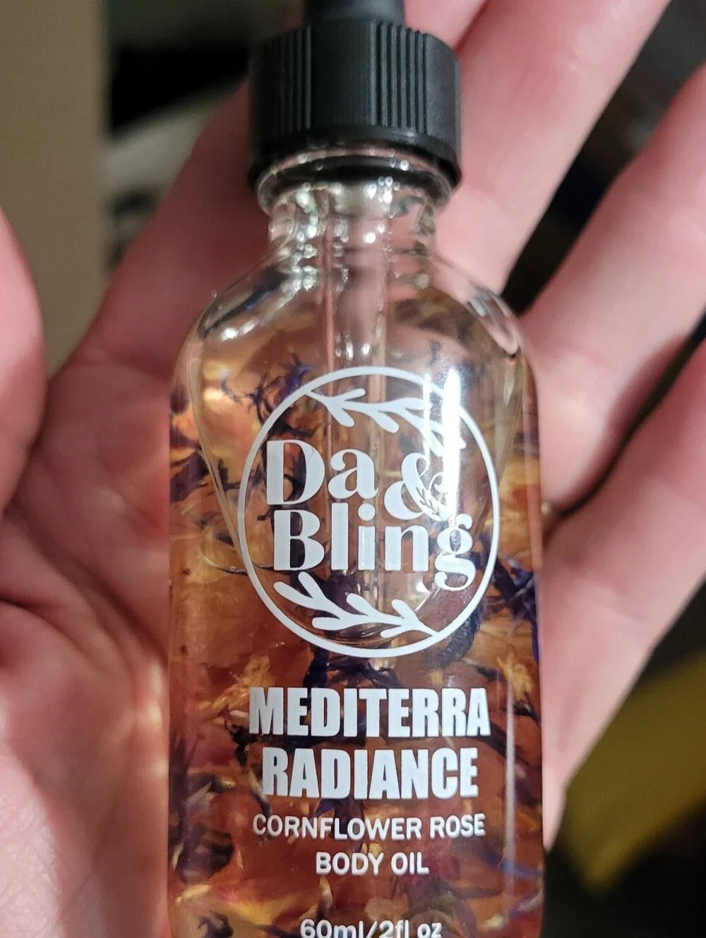 Mediterra Radiance Cornflower Rose Almond Body Oil With Crystals